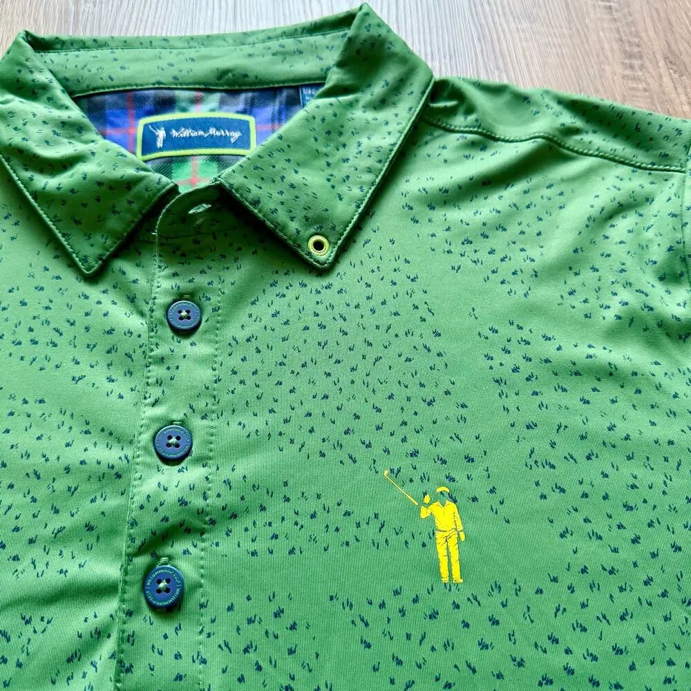 William Murray Just A Trim Polo Mens Medium Green‎ Golfing Polo